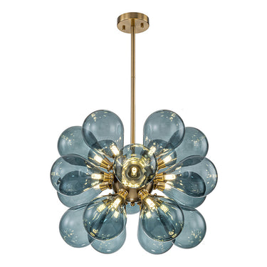 Blue Glass Bubble Chandelier